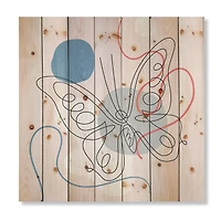 Designart - Butterfly One Line Drawing On Cubism Shapes III