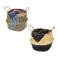 Honey Can Do Folding Seagrass Belly Baskets, 2ct.