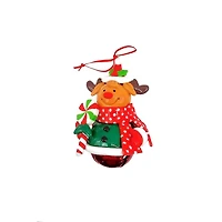 Wizardi 4" Christmas Glossy Gingerbread Reindeer Ornament