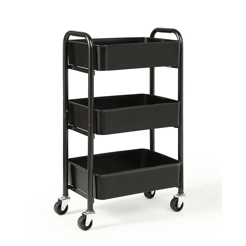 SunnyPoint Compact 3-Tier Metal Rolling Cart