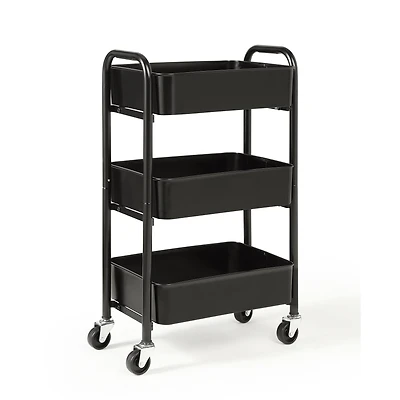 SunnyPoint Compact 3-Tier Metal Rolling Cart
