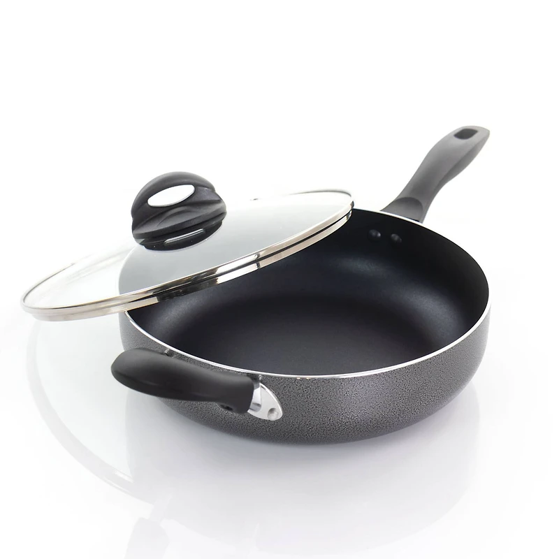 Oster Clairborne 10.25" Charcoal Gray Aluminum Sauté Pan with Lid