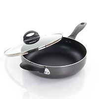 Oster Clairborne 10.25" Charcoal Gray Aluminum Sauté Pan with Lid