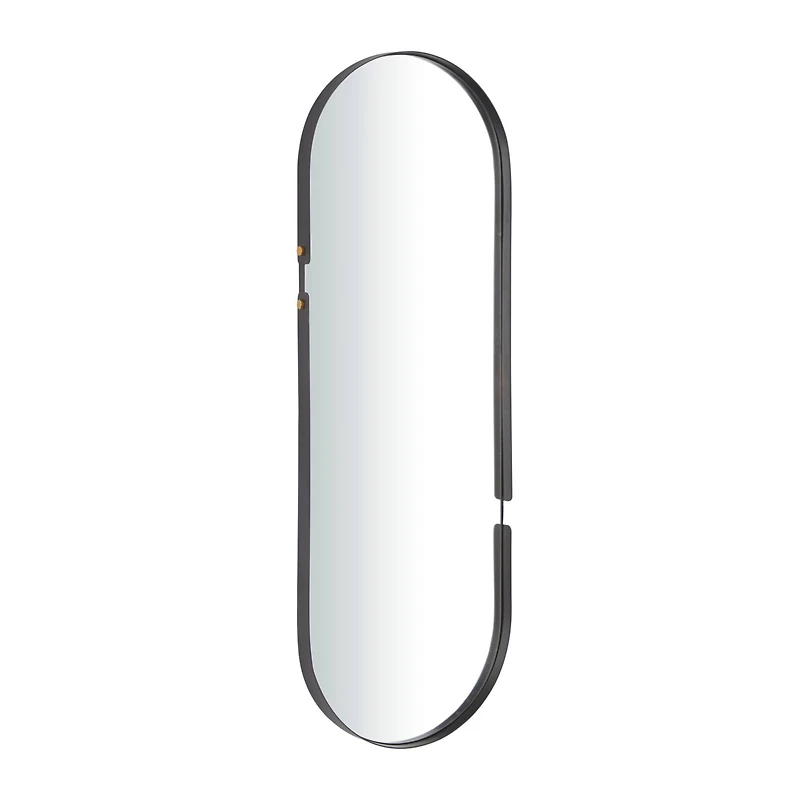 CosmoLiving by Cosmopolitan Black Metal Oval Wall Mirror 15" x 2" x 43"