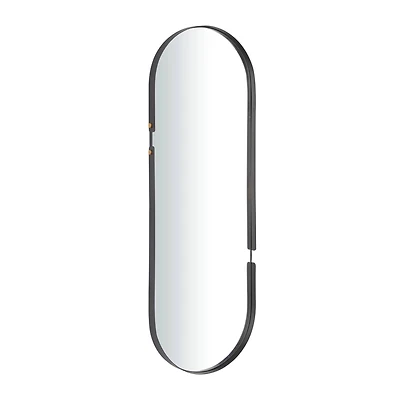 CosmoLiving by Cosmopolitan Black Metal Oval Wall Mirror 15" x 2" x 43"