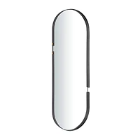 CosmoLiving by Cosmopolitan Black Metal Oval Wall Mirror 15" x 2" x 43"