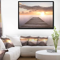 Designart - Yellow Sea and Brown Pier