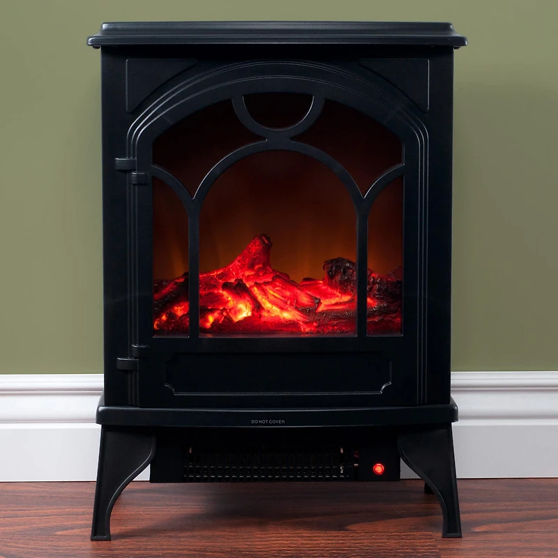 Hastings Home 21.5" Black Freestanding Space Heater Electric Fireplace