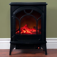 Hastings Home 21.5" Black Freestanding Space Heater Electric Fireplace