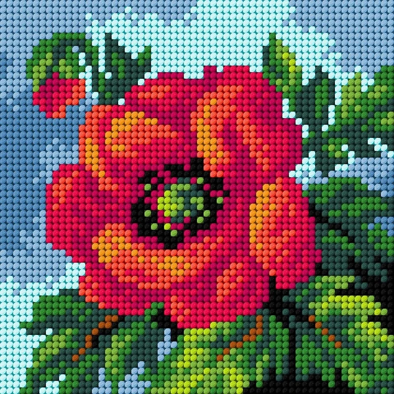 Orchidea Needlepoint Canvas For Halfstitch Without Yarn Poppy - Printed Tapestry Canvas