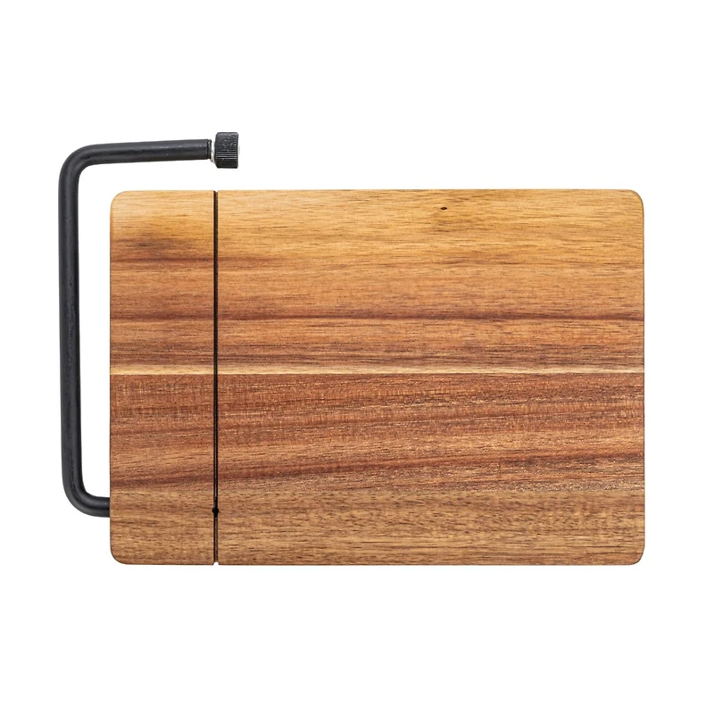 Hello Honey® Natural & Black Acacia Wood & Stainless Steel Cheese Slicer