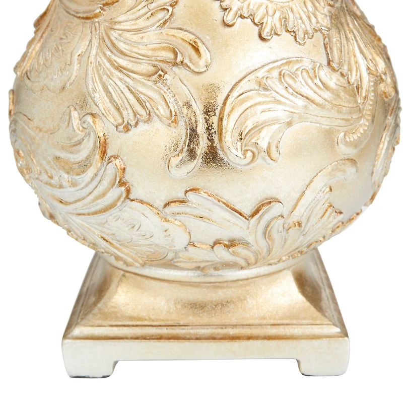 13" Gold Round Traditional Decorative Jar