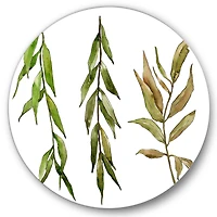 Designart - Three Willow Branches - Farmhouse Metal Circle Wall Art