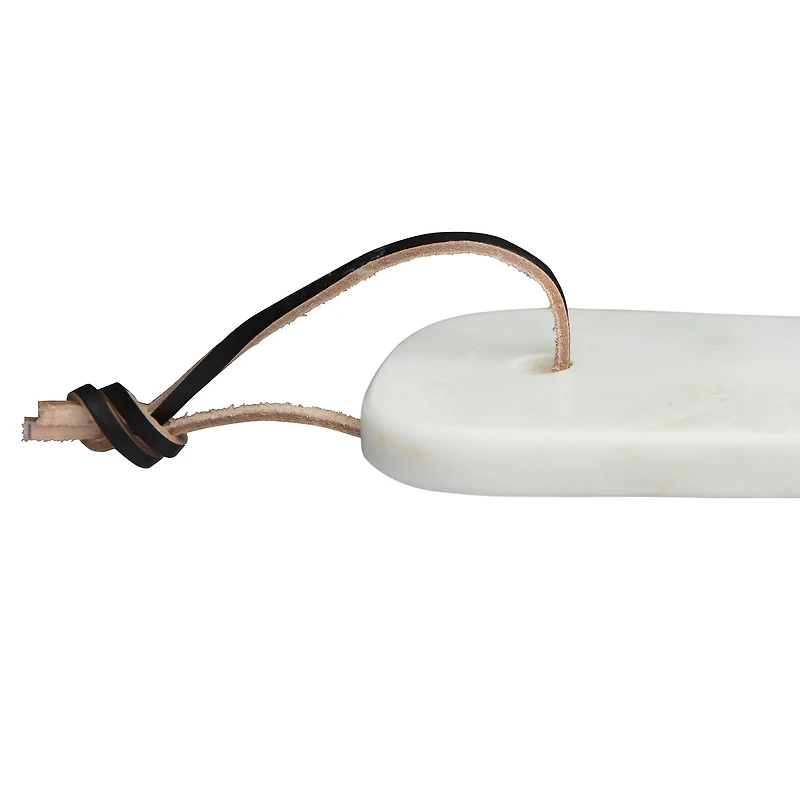 Hello Honey® 17" White and Black Chevron Marble Cheese/Cutting Board