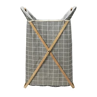 Household Essentials Krussh Bamboo X Frame Hamper (Gray)