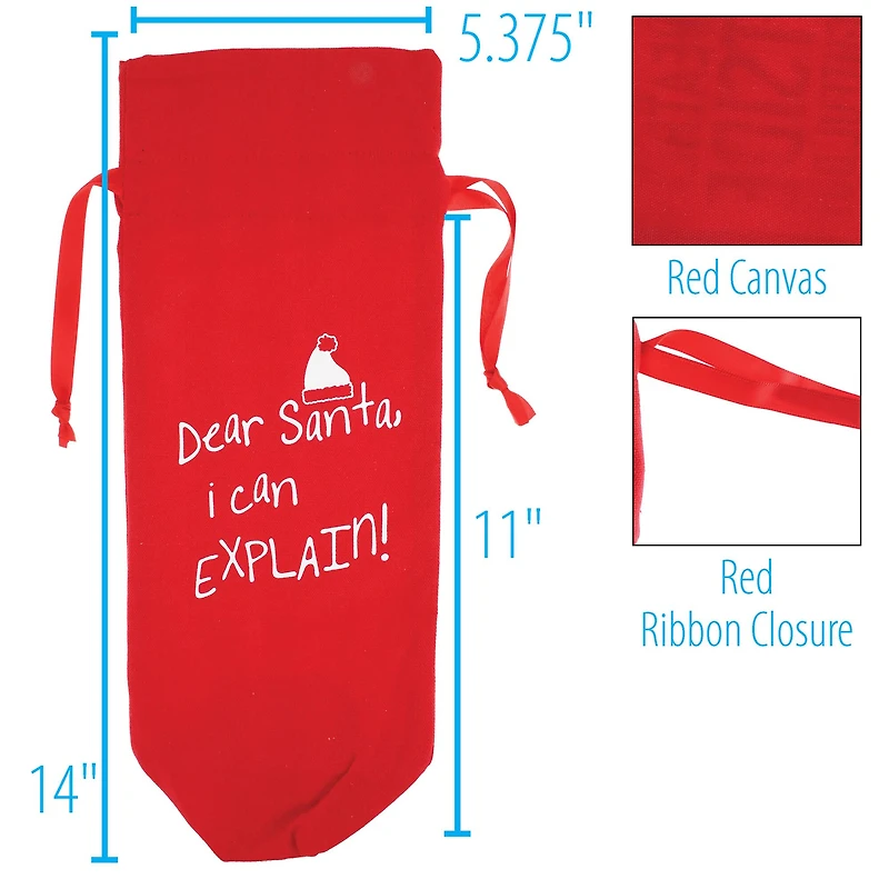 Personality Case™ Red Dear Santa Wine Bag