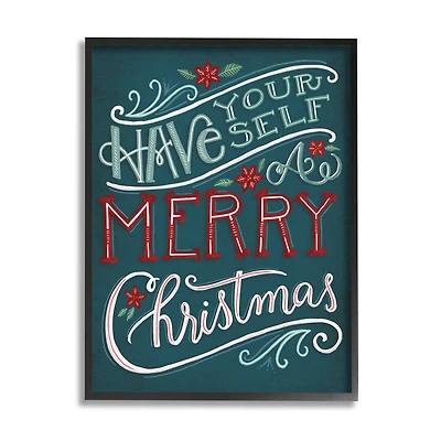 Stupell Industries Have Yourself Merry Christmas Phrase Framed Giclee Art