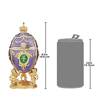 6.5" Romanov-Style Fleur-de-Lis Enameled Egg