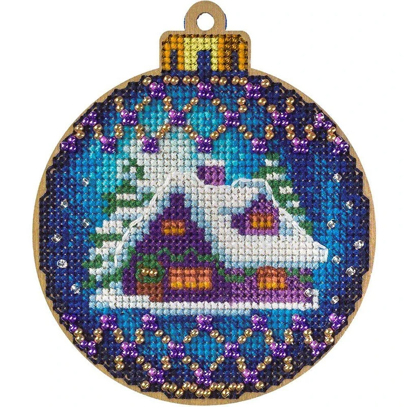 Wonderland Crafts Winter Home Ornament Cross-Stitch Kit