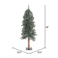 4ft. Unlit Natural Bark Alpine Artificial Christmas Tree