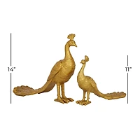 Gold Peacock Sculpture Set
