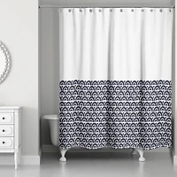 Navy Wavy Arch 71" x 74" Shower Curtain