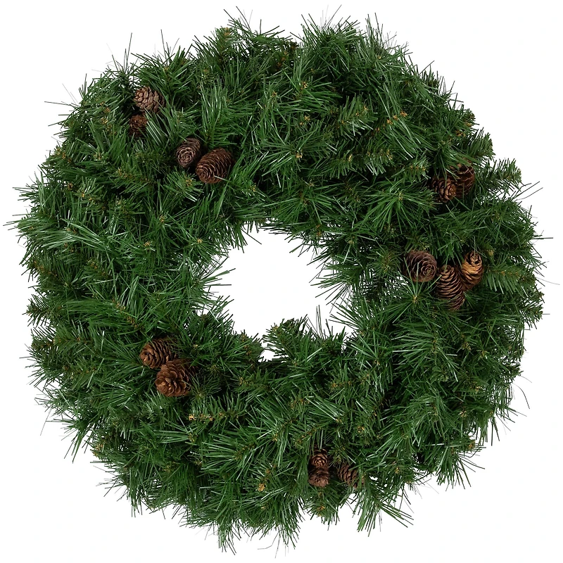 24" Dakota Red Pine Artificial Wreath with Pinecones