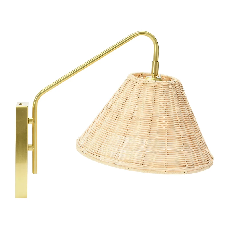 Hello Honey® Rattan & Metal Wall Sconce