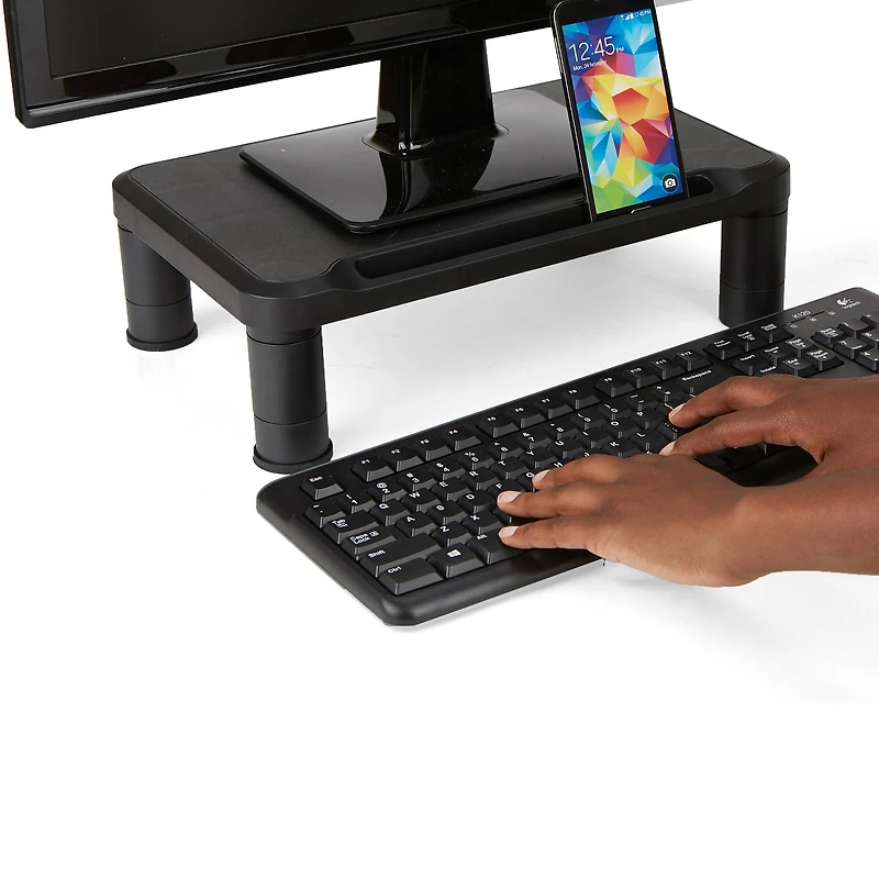 Mind Reader Small Black Monitor Stand