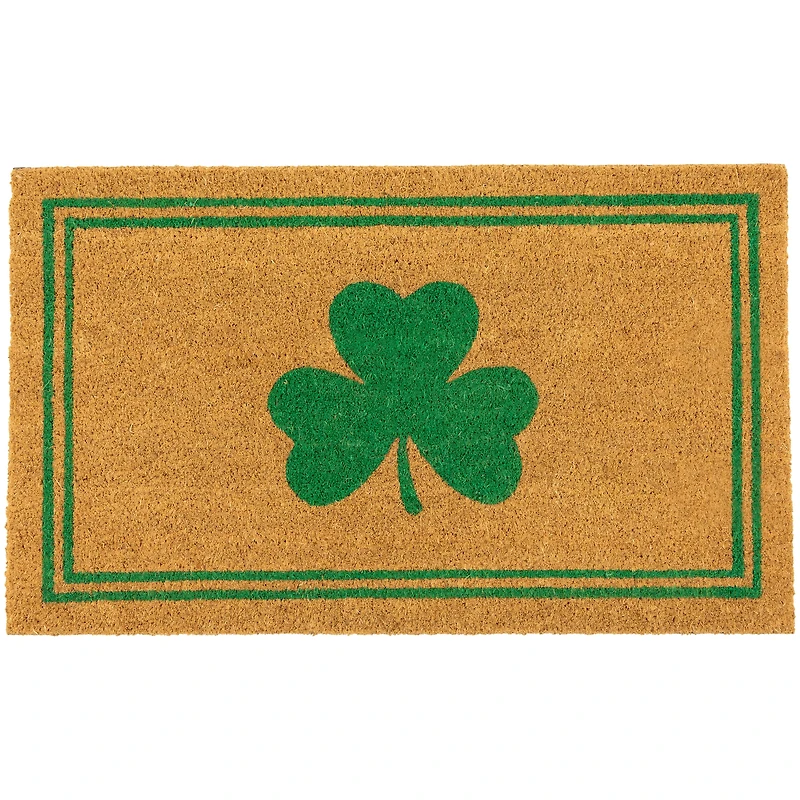 Green Shamrock & Double Stripe Doormat