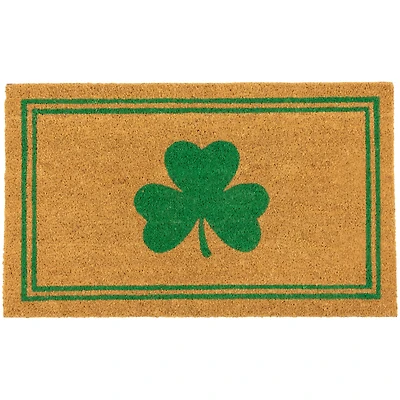 Green Shamrock & Double Stripe Doormat