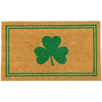 Green Shamrock & Double Stripe Doormat