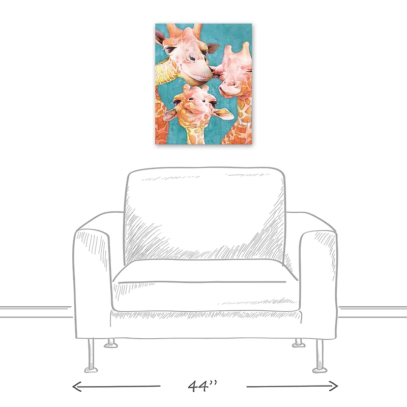 Giraffe Selfie 16" x 20" Canvas Wall Art