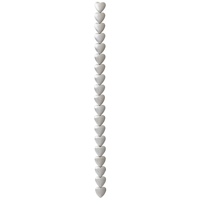 Silver Hematite Heart Beads, 10mm by Bead Landing™