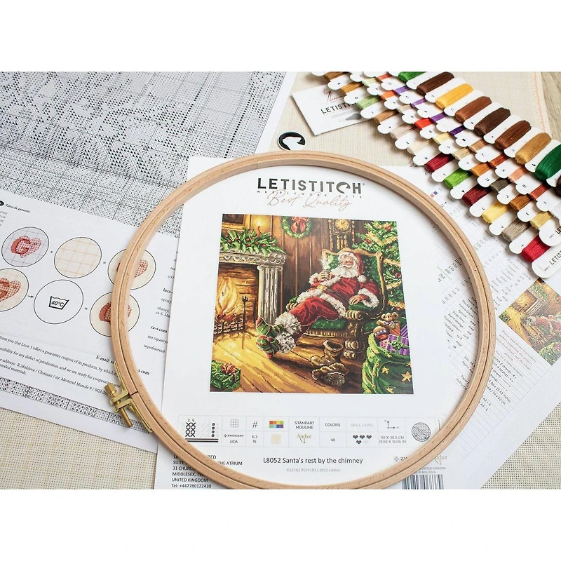 Letistitch Santa's Rest by the Chimney Counted Cross Stitch Kit