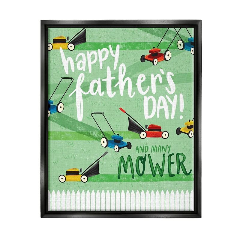 Stupell Industries Happy Father's Day Lawn Mowers Floater Framed Art