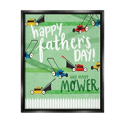 Stupell Industries Happy Father's Day Lawn Mowers Floater Framed Art