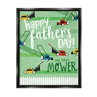 Stupell Industries Happy Father's Day Lawn Mowers Floater Framed Art
