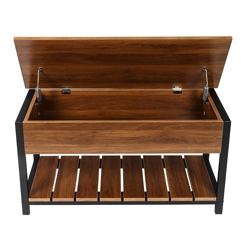 Honey Can Do Walnut Entryway Shoe Storage & Bench