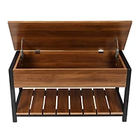 Honey Can Do Walnut Entryway Shoe Storage & Bench