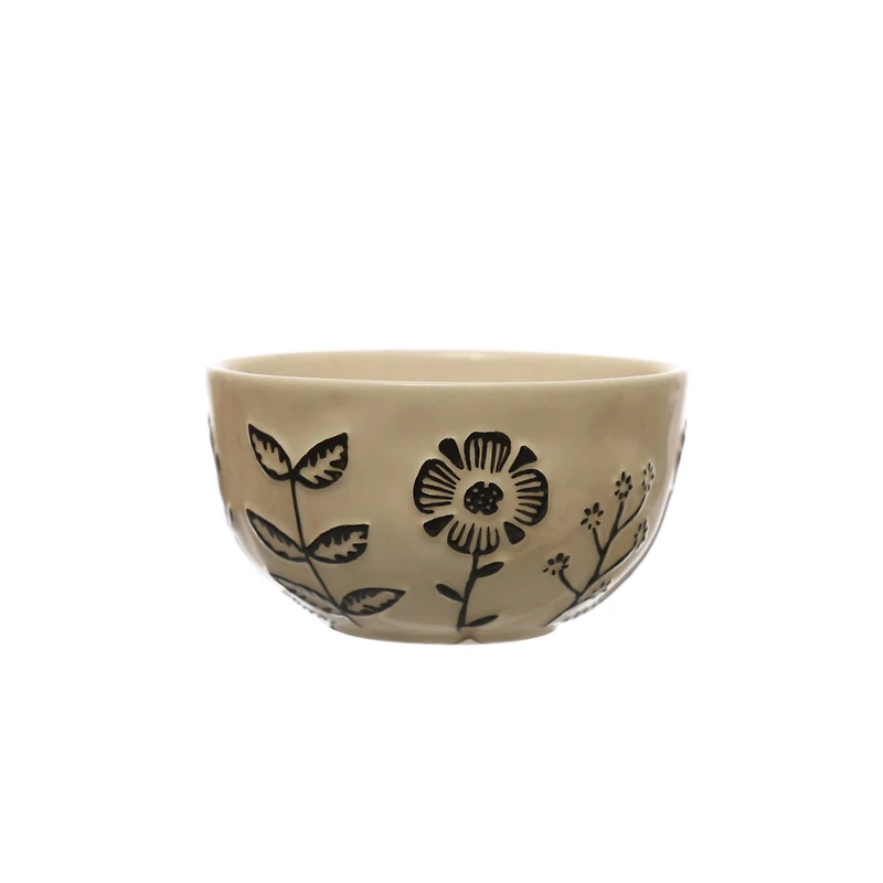 Hello Honey® 4.5" Floral Design Stoneware Compact Bowl Dinnerware, 4ct.