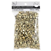 12 Pack: Gold Alphabet Plastic Craft Beads, 8mm by Bead Landing™