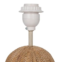 Hello Honey® 18.5" Beige Stacked Sea Urchin Table Lamp with Linen Shade, 2ct.