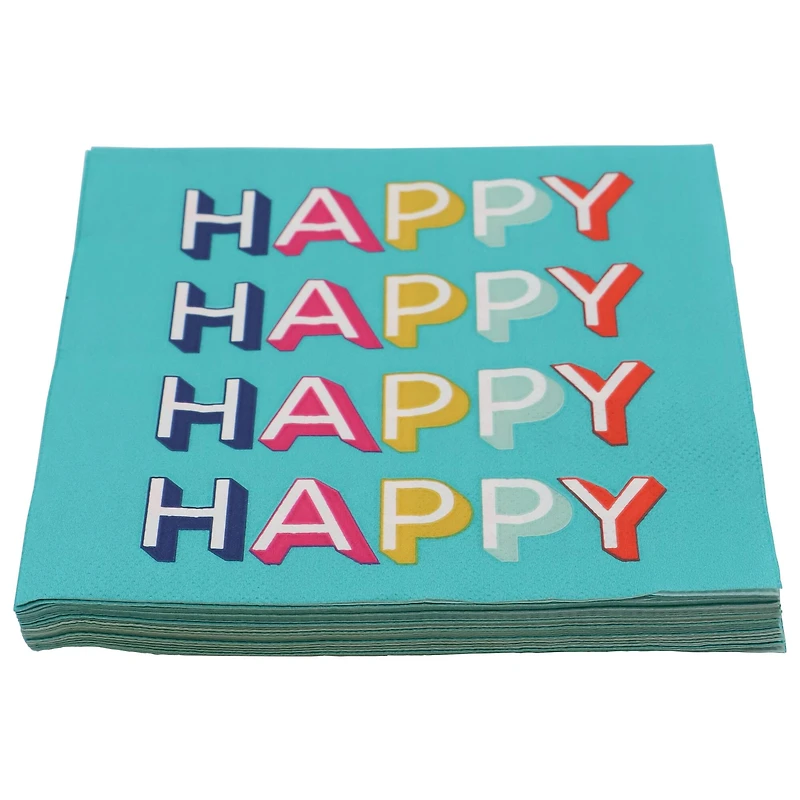 Teal Happy Happy Lunch Napkins, 20ct. by Celebrate It™