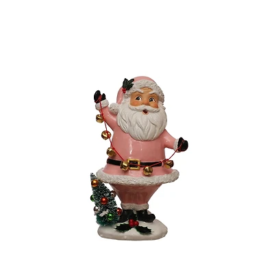 9.5" Pink Santa with Bells Tabletop Décor by Ashland®