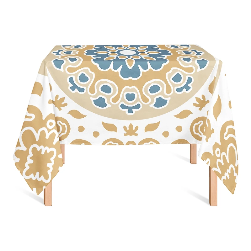 Blue and Yellow Mandala 58" x 58" Tablecloth