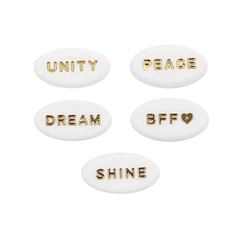 White & Gold Inspirational Word Beads, 60ct. by Creatology™