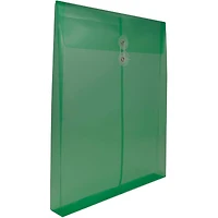 JAM Paper 9.75" x 13" Green Plastic Button String Open End Envelopes, 6ct.