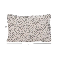 Hello Honey® 14" x 9" Hand-Embroidered Cotton Kantha Stitch Lumbar Pillow