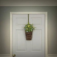 18" Spring Flowers & Eggs Wall Basket